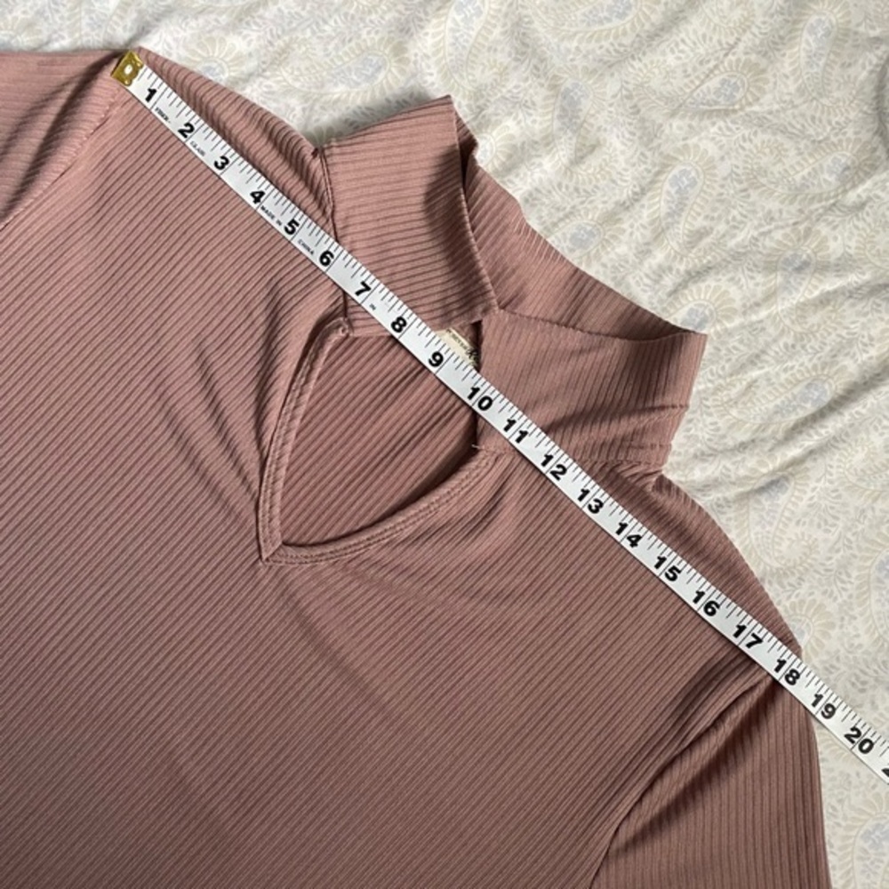Forever Rose ribbed stretchy collared shirt dress (midi), mauve - Picture 5 of 7